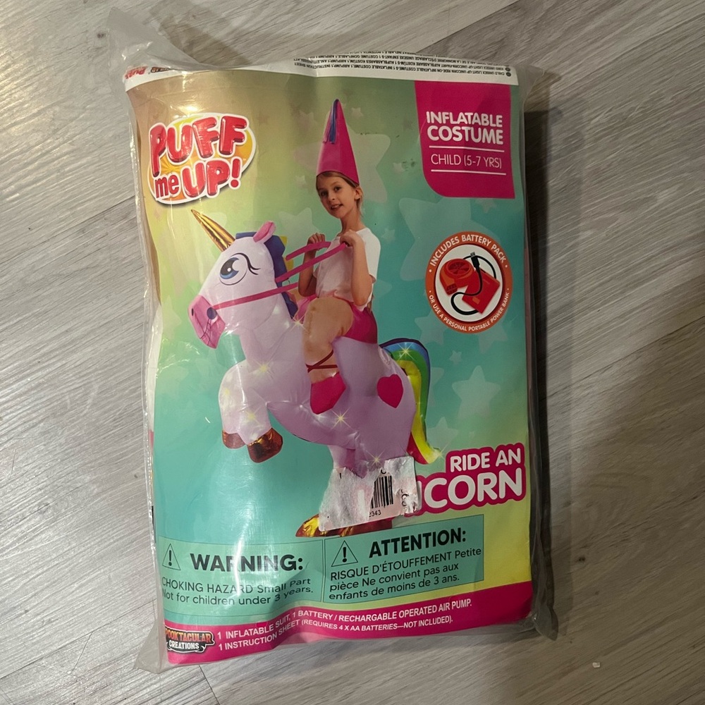Inflatable Unicorn Costume for‎ Kids - Pink and White